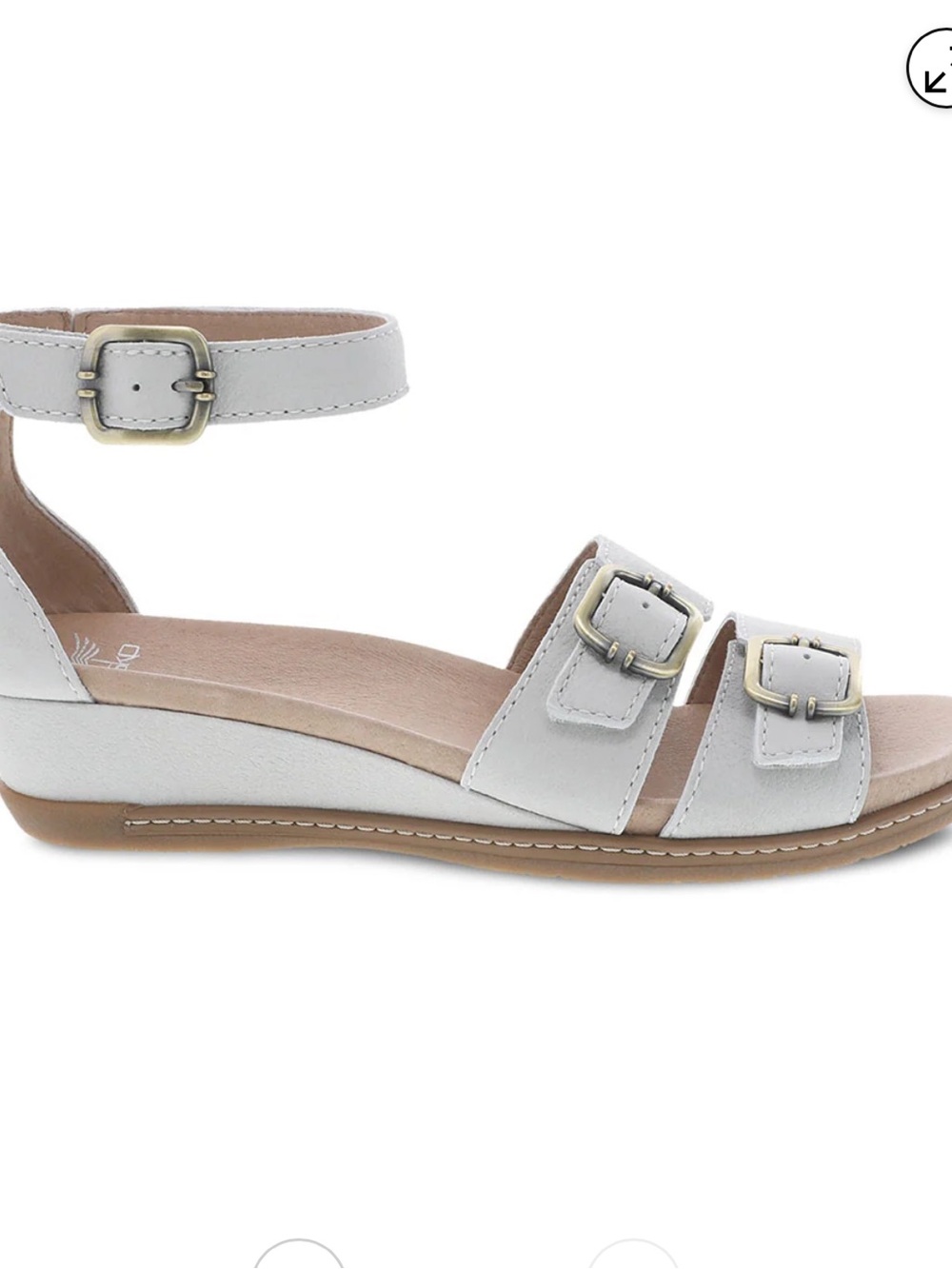 DANSKO womens 36 (US 5.5-6) Astrid Wedge Comfort SANDALS Ivory EUC Hook Loop